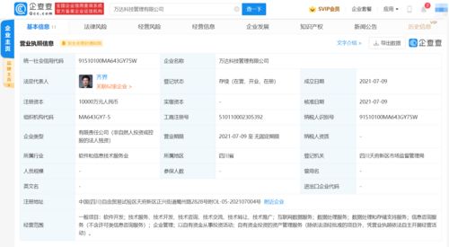 萬(wàn)達(dá)成立科技新公司,經(jīng)營(yíng)范圍含軟件開發(fā)等